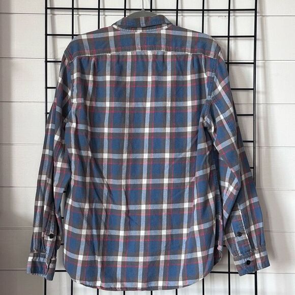 J. Crew Flannel Button Up Shirt Mens M Red Blue LS Plaid Gorpcore Outdoor - Picture 2 of 10